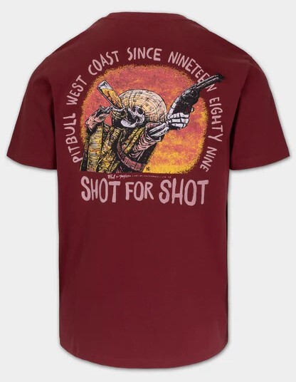Koszulka męska PIT BULL "SHOT FOR SHOT" - bordowy