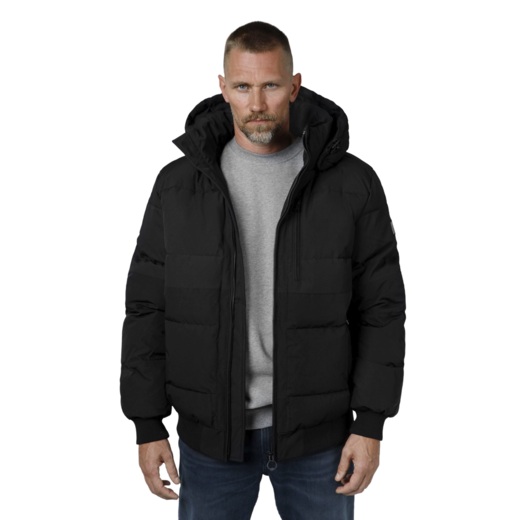 PIT BULL "PATTON" quilted winter jacket with hood - black