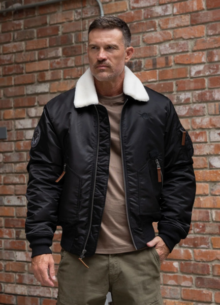 Kurtka zimowa bomberka PIT BULL "HARWOOD MA-1" - czarny
