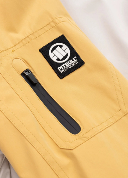 Kurtka przejściowa męska z kapturem PIT BULL "2 Color Longwood" - żółty/czarny/off-white