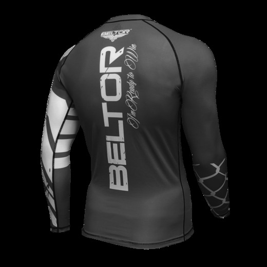 Rashguard długi rękaw Beltor "Predator" Fight Brand kompresyjny - czarno/biały
