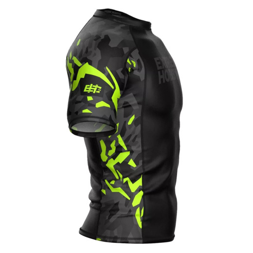 Short sleeve rashguard Extreme Hobby | BLACK PANTHER - czarny/limonka
