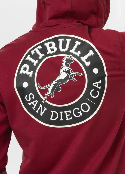 PIT BULL "SAN DIEGO CA" Zip-Up Hoodie - Burgundy