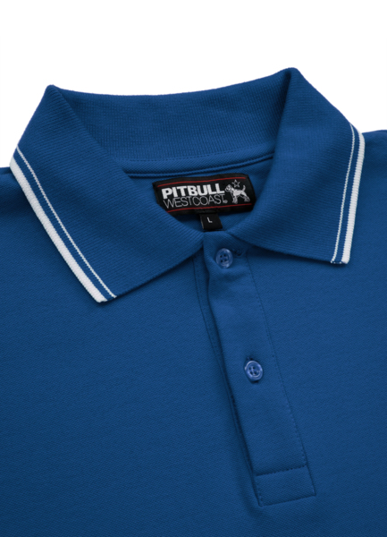 Polo Koszulka PIT BULL Regular Logo Stripe '21 - royal blue