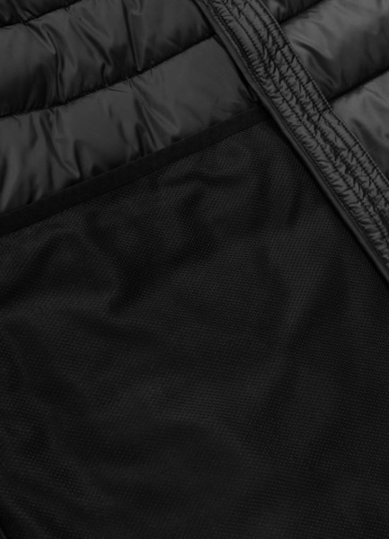 Kurtka zimowa PIT BULL pikowana z kapturem "SHATTO" - czarny/biały