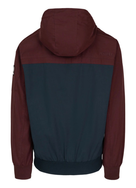 Kurtka przejściowa męska z kapturem PIT BULL "2 Color Longwood" - bordowy/off-white/granatowy