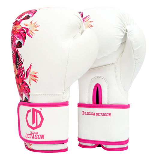 Legion Octagon Flower Women's Boxing Gloves - White/Pink
