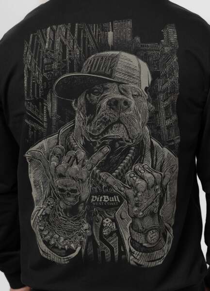 Bluza rozpinana z kapturem PIT BULL "USA" - czarny