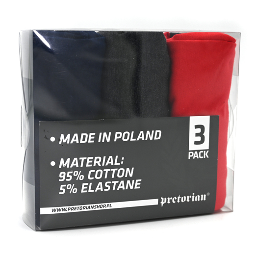 Underwear shorts Pretorian 3-pack - navy blue/red/graphite