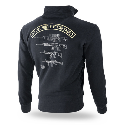 Dobermans Aggressive &quot;FUCKING FAMILY&quot; BCZ306 Zip-Up Sweatshirt - Black