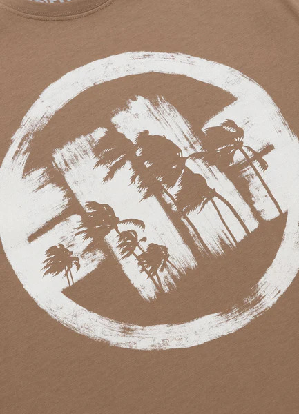 Koszulka męska PIT BULL "LOGO PALMS" - brązowy