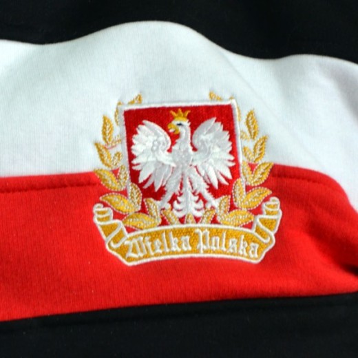 Bluza patriotyczna klasyczna pasy Aquila "Polska" - czarna