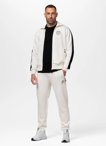 Oldschool PIT BULL "SAN DIEGO CA" Zip-Up Sweatshirt - Off White