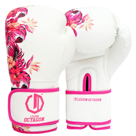 Legion Octagon Flower Women's Boxing Gloves - White/Pink