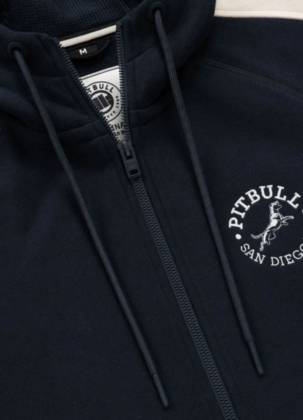 Bluza rozpinana z kapturem PIT BULL "SAN DIEGO CA" - granatowy