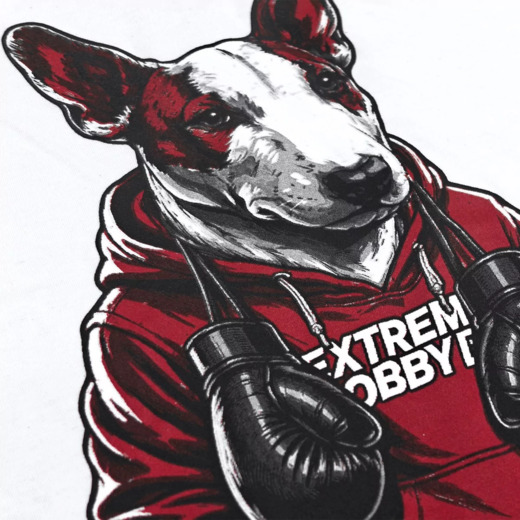 Koszulka T-shirt męski Extreme Hobby "BULLTERIER" - biały