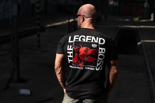 Longsleeve Dobermans Aggressive "THE LEGEND BOSS" LS382 - granatowy