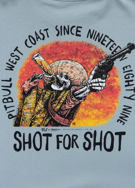 Koszulka męska PIT BULL Loose Fit "SHOT FOR SHOT" - błękitny