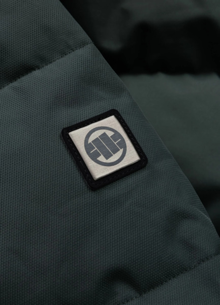 Kurtka zimowa pikowana z kapturem PIT BULL "PATTON" - ciemny zielony