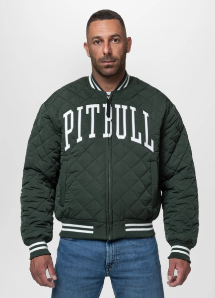 Kurtka pikowana przejściowa bejsbolówka PIT BULL "JUPITER" - ciemny zielony