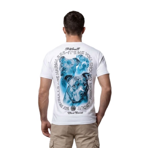 PIT BULL "PROTECTOR" men's t-shirt - white