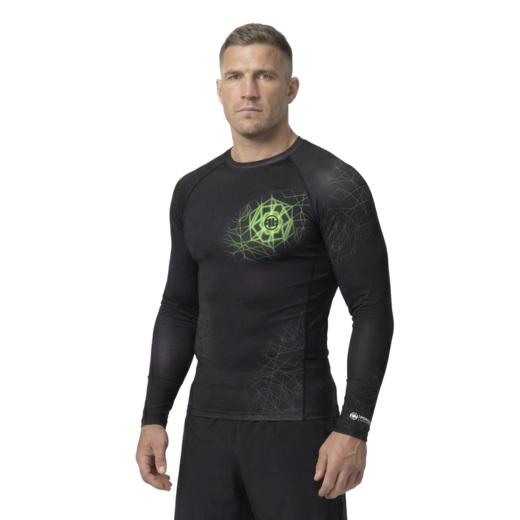 Rashguard longsleeve PIT BULL "RAY" - czarny/limonka