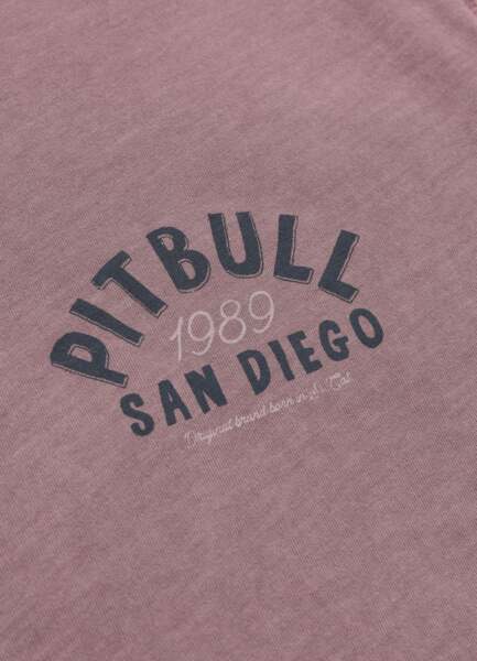 Koszulka męska PIT BULL Denim Washed Raw "PACIFIC" - bordowy