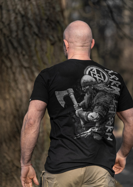 Bluza z kapturem rozpinana Dobermans Aggressive "VIKING REACTION"  BZ368A - czarna