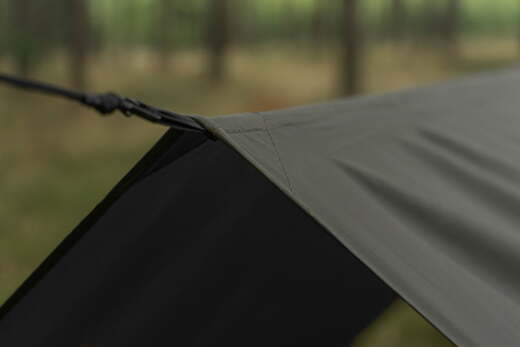 TIGERWOOD T2 Tarp 3×3 Olive/Black + zawiesia Black Silk