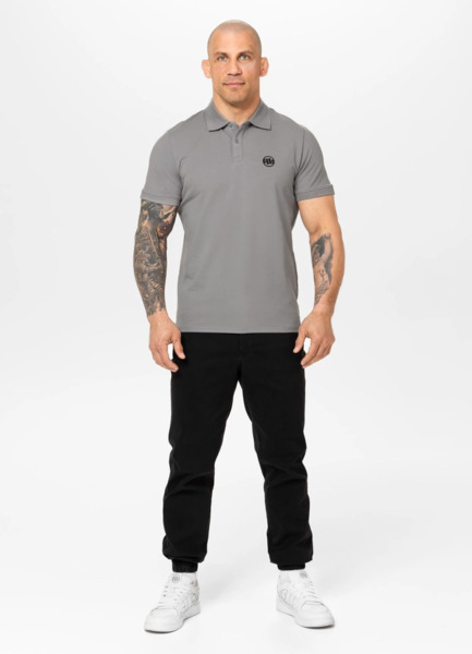 PIT BULL Jersey 210 "Logo" Polo Shirt - Gray
