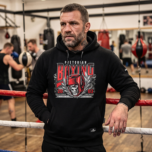 Bluza z kapturem Pretorian "Boxing" - czarna