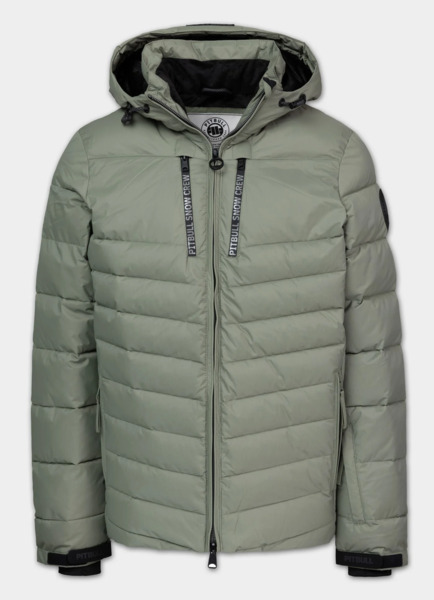 Kurtka zimowa PIT BULL pikowana z kapturem CRESTLINE - szałwiowy