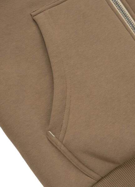 Bluza rozpinana z kapturem PIT BULL "Sherpa Ruffin" - brązowa