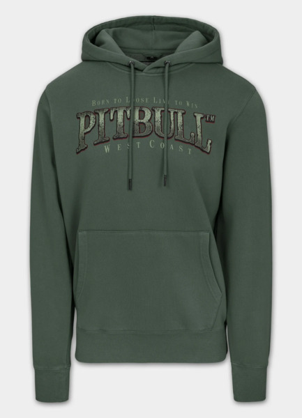 PIT BULL Washed "ACE OF SPADES" Men's Hoodie - Dark Green