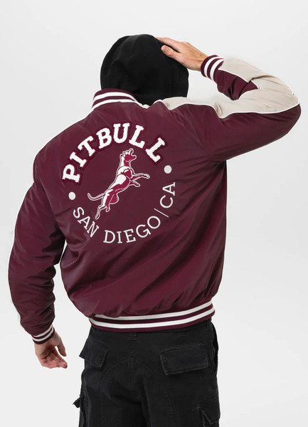 Kurtka przejściowa bejsbolówka PIT BULL "MANOLITO" - bordowy