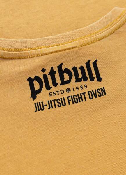 PIT BULL Washed JIU-JITSU FIGHT DVSN T-shirt - yellow
