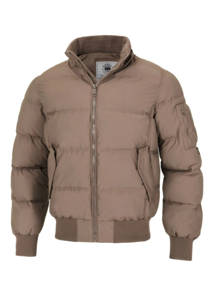 Kurtka zimowa męska z kapturem PIT BULL "BURNT" - ciemny piaskowy