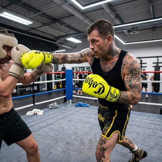 Cohortes "NEON YELLOW" leather boxing gloves - yellow