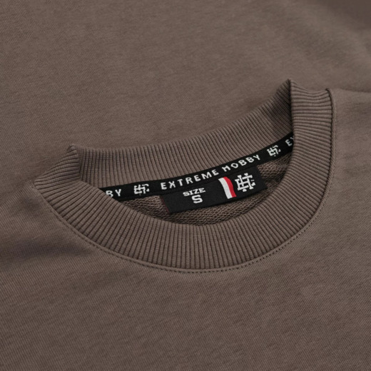 Bluza męska bez kaptura oversize Extreme Hobby "TITLE" - beżowy