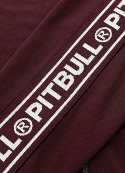 Bluza rozpinana PIT BULL Oldschool "Tape Logo" - bordowy
