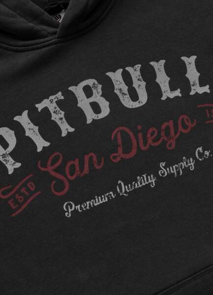 Bluza męska z kapturem washed PIT BULL "STRENGTH & RESPECT" - ciemny grafitowy