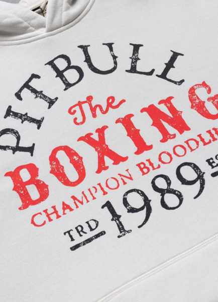 Bluza męska z kapturem washed PIT BULL "CHAMPION BLOODLINE" - biały