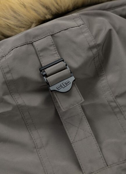 PIT BULL "FOREST" quilted parka winter jacket with hood - gray-brown