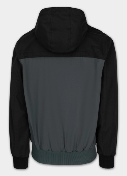 Kurtka przejściowa męska z kapturem PIT BULL "2 Color Longwood" - czarny/off-white/szary