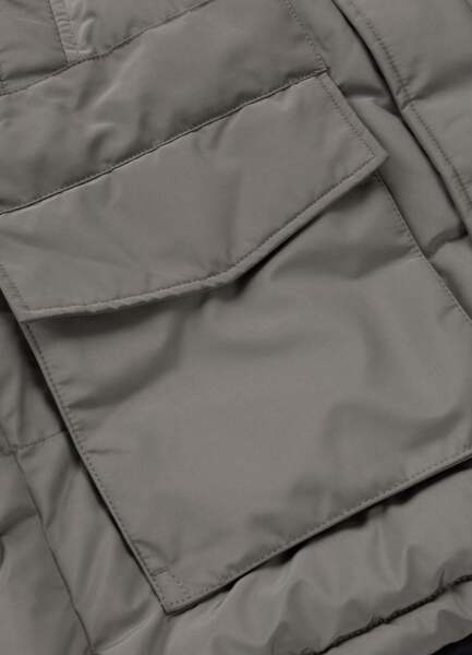 PIT BULL "FOREST" quilted parka winter jacket with hood - gray-brown