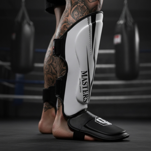 Shin pads and feet Masters NS-CRYSTAL white and black