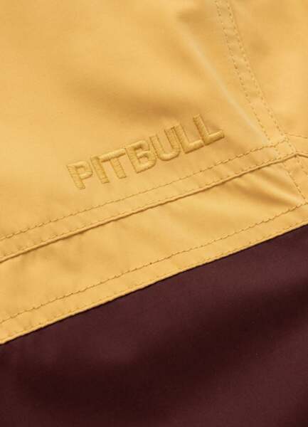 Kurtka przejściowa męska z kapturem PIT BULL "2 Color Longwood" - żółty/off-white/bordowy