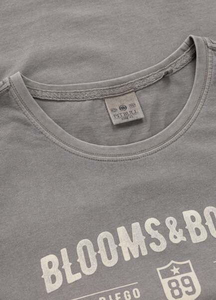Koszulka damska PIT BULL Denim Washed "BLOOMS & BONES" - szary