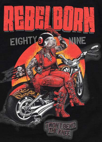 PIT BULL "REBEL BORN" Women's T-shirt - Black