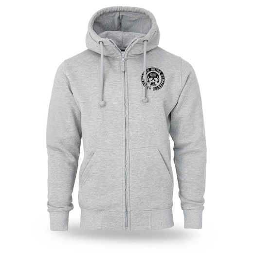 Bluza z kapturem rozpinana Dobermans Aggressive "BANDIT BZ411" - szara